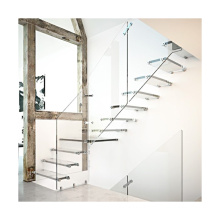 Light tube glass floating stair